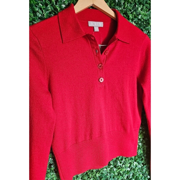 J.Crew Featherweight Cashmere-Blend Long-Sleeve Polo Shirt - Picture 5 of 8